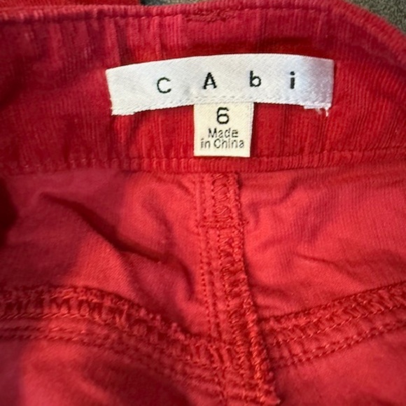 Cabi Skinny Jeans Women's Red Corduroy Straight Leg Pants Style #3136 Size 6 - Picture 8 of 8